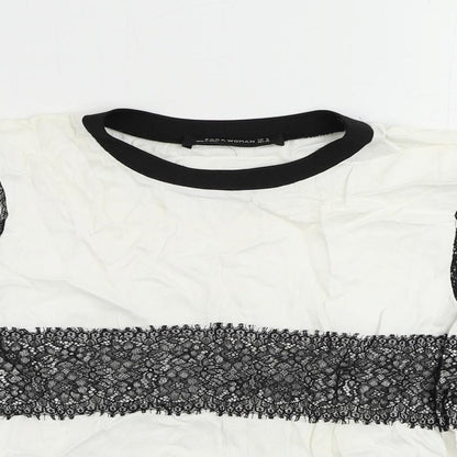 Womens UK Size M Zara White Basic Blouse