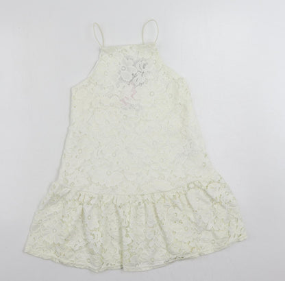 Very Womens Ivory Polyamide Mini Size 8 Square Neck Pullover - Backless