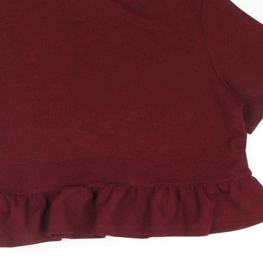 Womens UK Size M Divided by H&M Red Basic Blouse