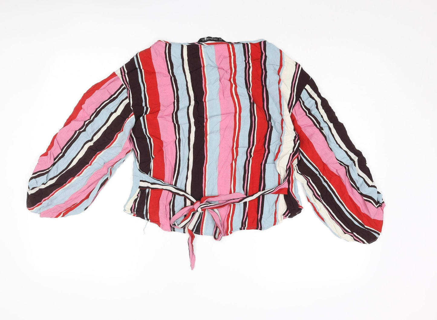 Womens UK Size M Zara Multicoloured Basic Blouse