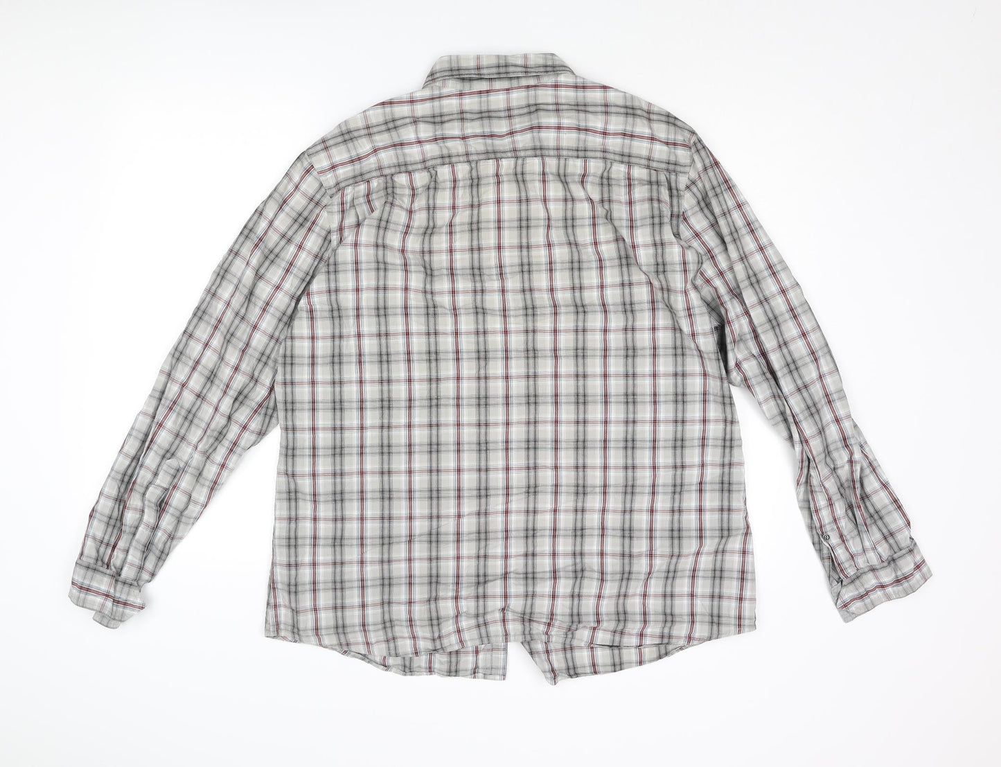 Debenhams Mens Grey Check Cotton Button-Up Size XL Collared Button
