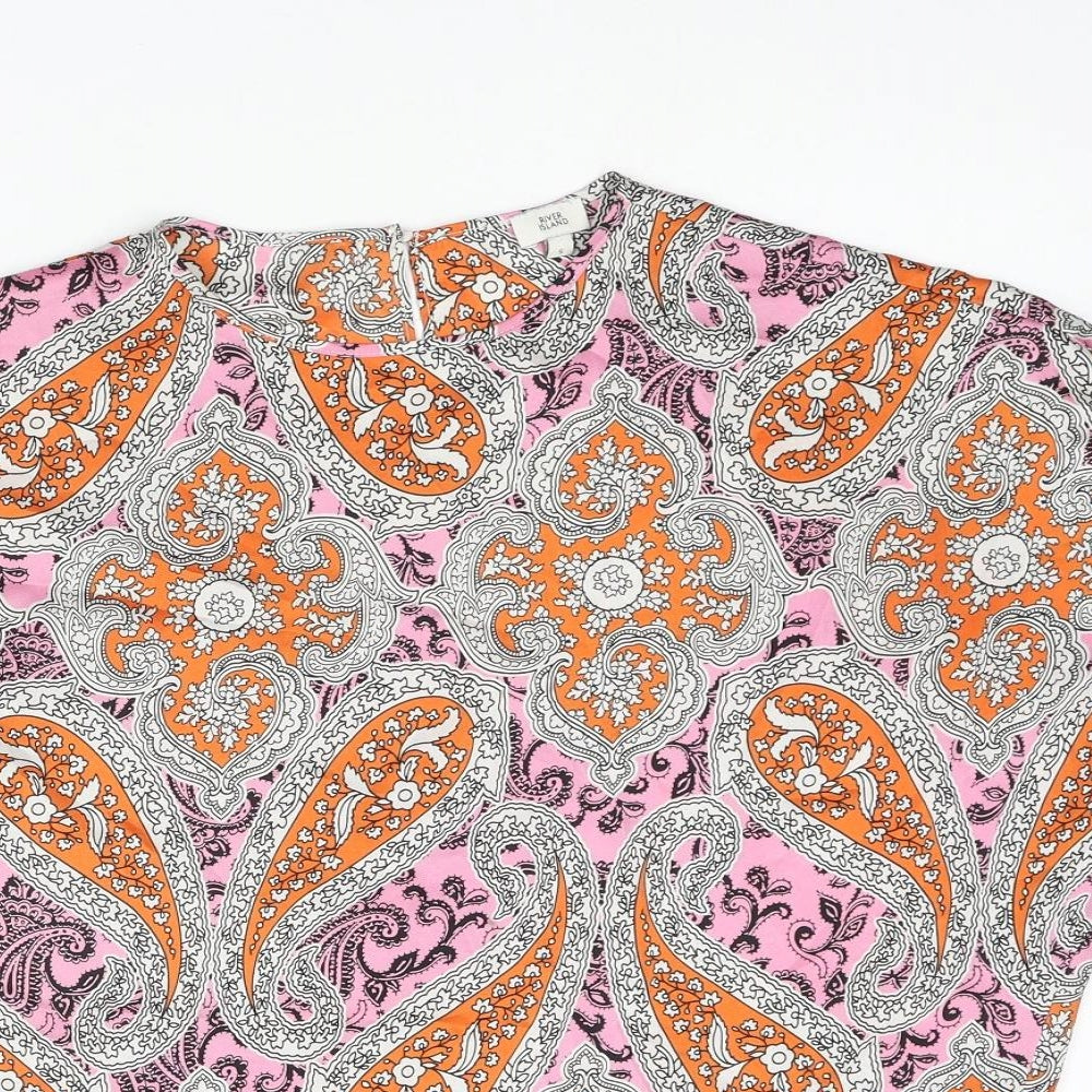 Womens UK Size S River Island Multicoloured Basic Blouse
