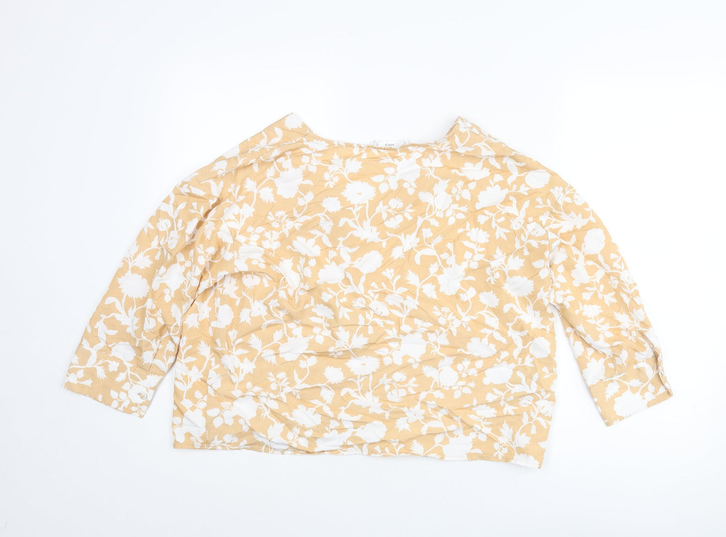 Womens UK Size M Mango Beige Basic Blouse