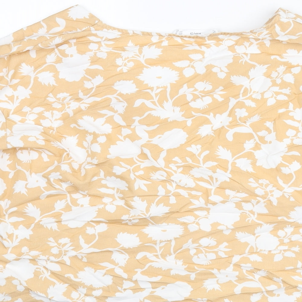 Womens UK Size M Mango Beige Basic Blouse