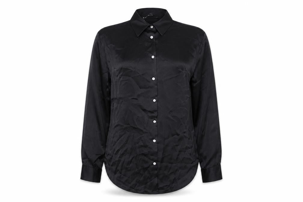Womens UK Size S Zara Black Basic Button-Up