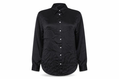 Womens UK Size S Zara Black Basic Button-Up