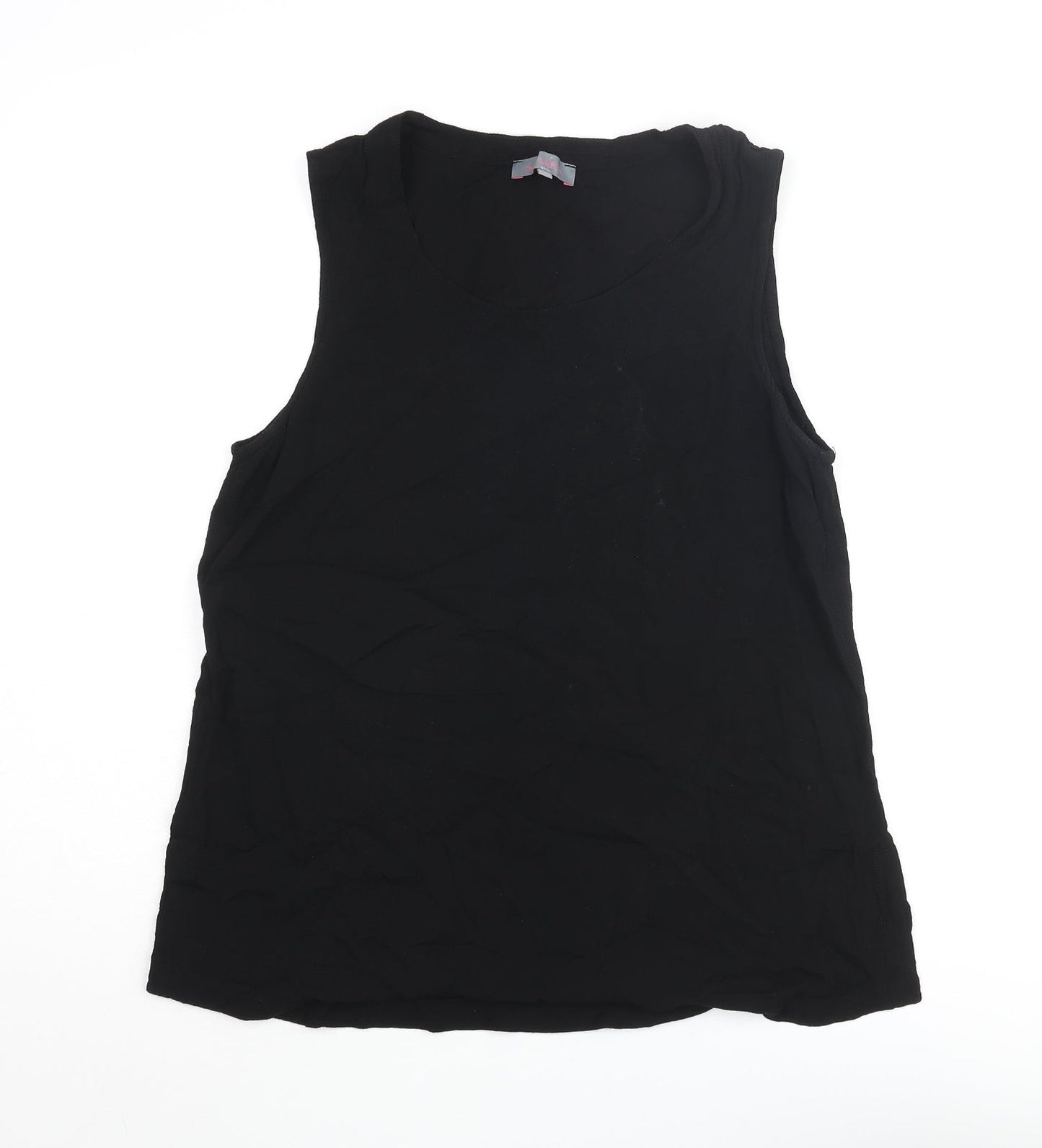 Sahara Womens Black Viscose Camisole Blouse Size 6 Round Neck