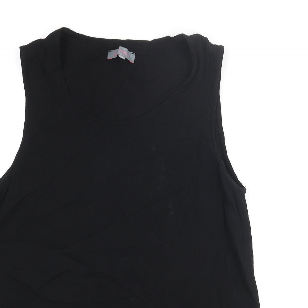 Sahara Womens Black Viscose Camisole Blouse Size 6 Round Neck