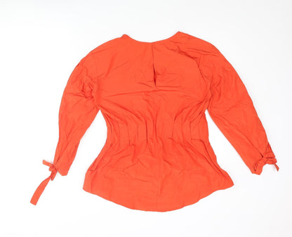 Womens UK Size 10 Marks and Orange Basic Blouse