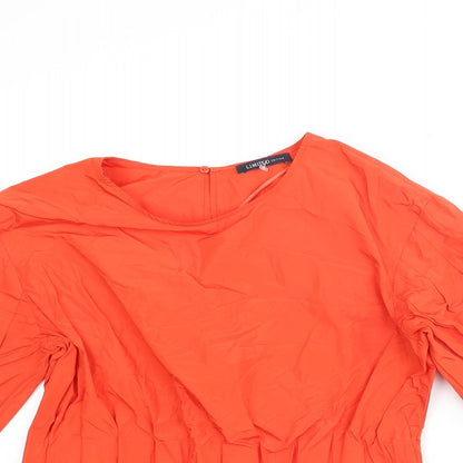 Womens UK Size 10 Marks and Orange Basic Blouse
