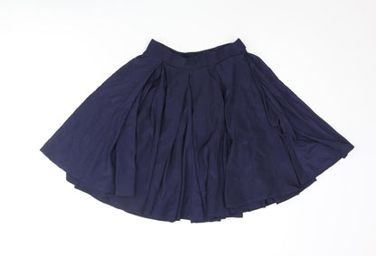 American Apparel Womens Blue Polyester Flare Skirt Size XS Zip