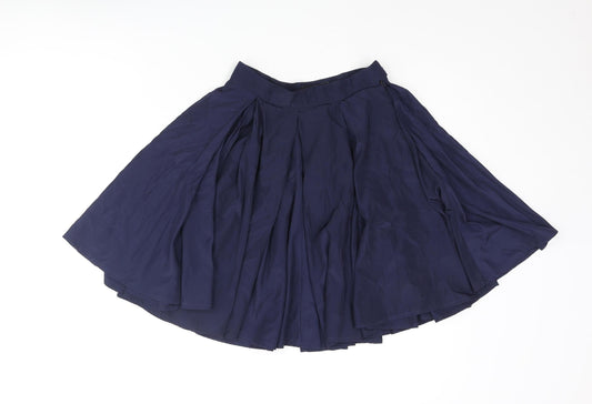 American Apparel Womens Blue Polyester Flare Skirt Size XS Zip