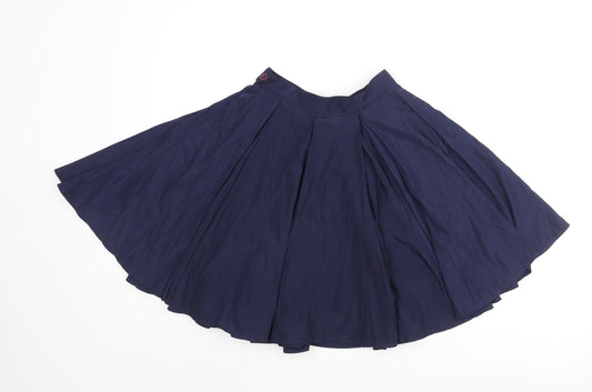 American Apparel Womens Blue Polyester Flare Skirt Size XS Zip