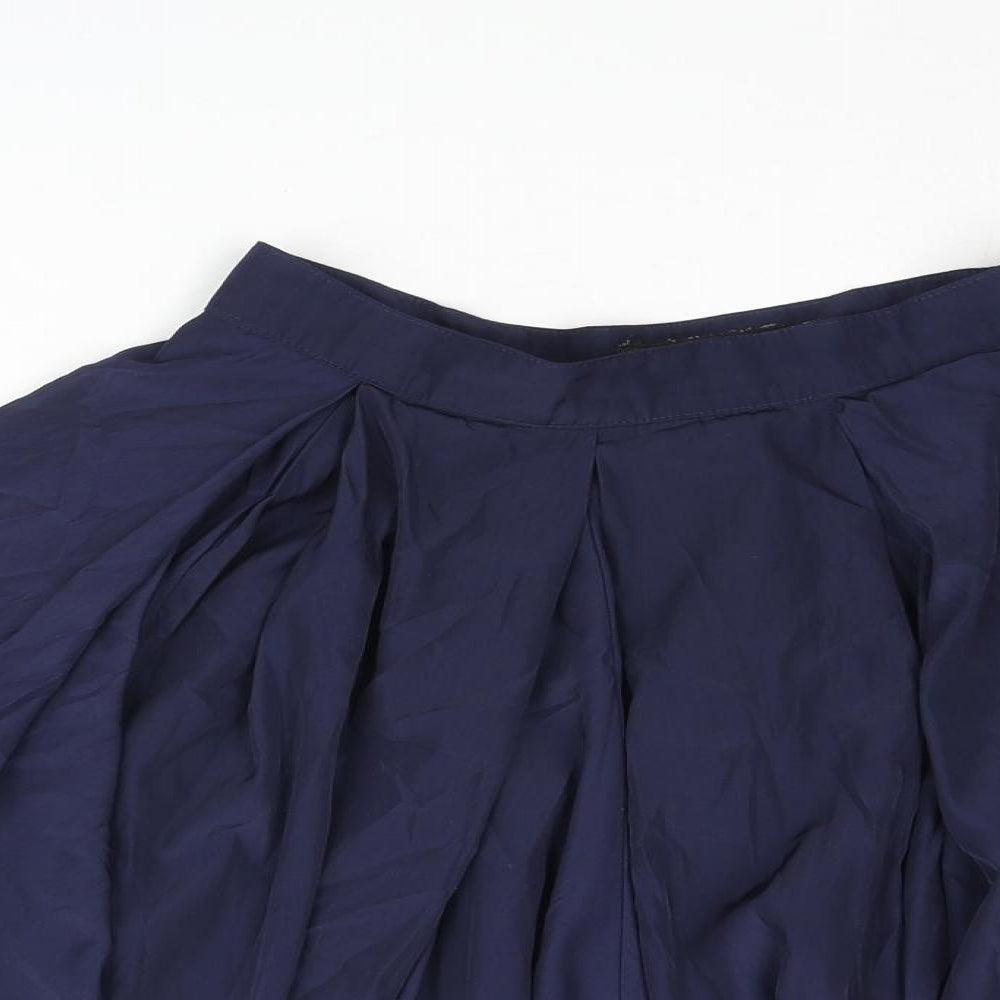 American Apparel Womens Blue Polyester Flare Skirt Size XS Zip