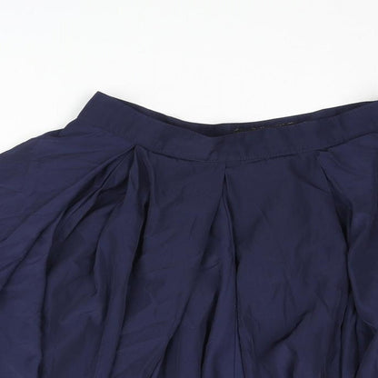 American Apparel Womens Blue Polyester Flare Skirt Size XS Zip