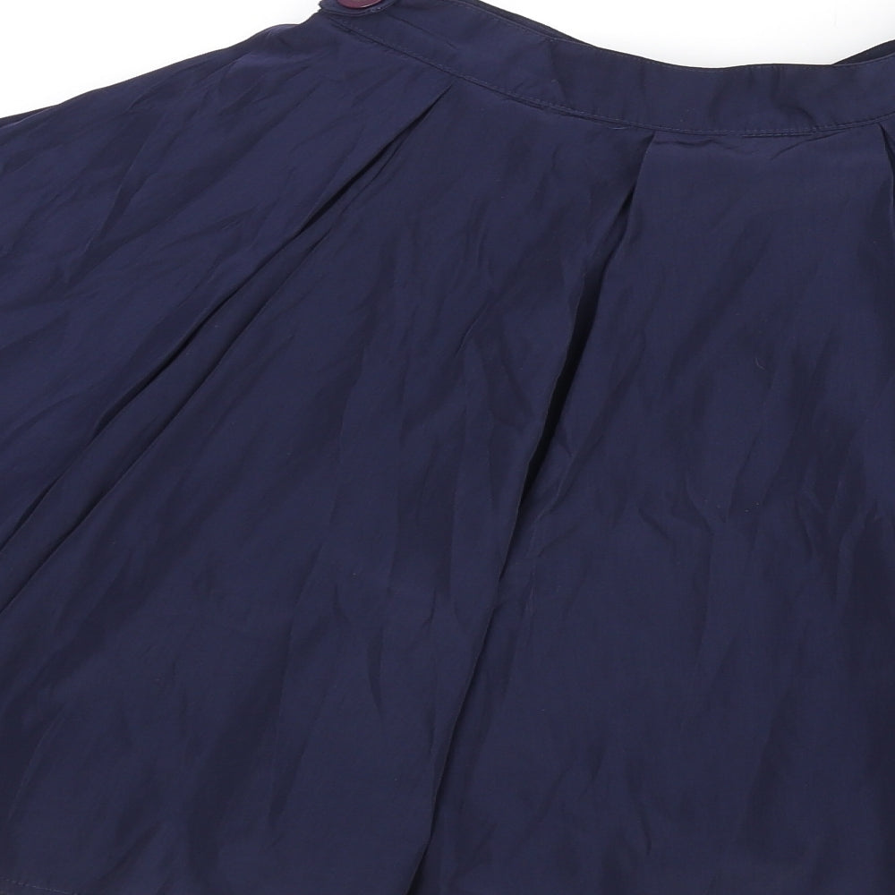 American Apparel Womens Blue Polyester Flare Skirt Size XS Zip