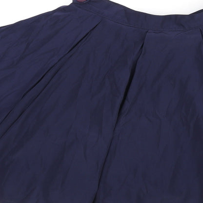 American Apparel Womens Blue Polyester Flare Skirt Size XS Zip