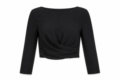 Womens UK Size 6 Miss Selfridge Black Cropped Blouse