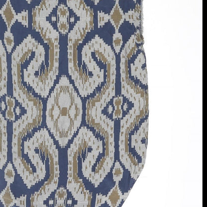 By Malene Birger Womens Blue Geometric Viscose Camisole Blouse Size 8 Round Neck - Raw Edge