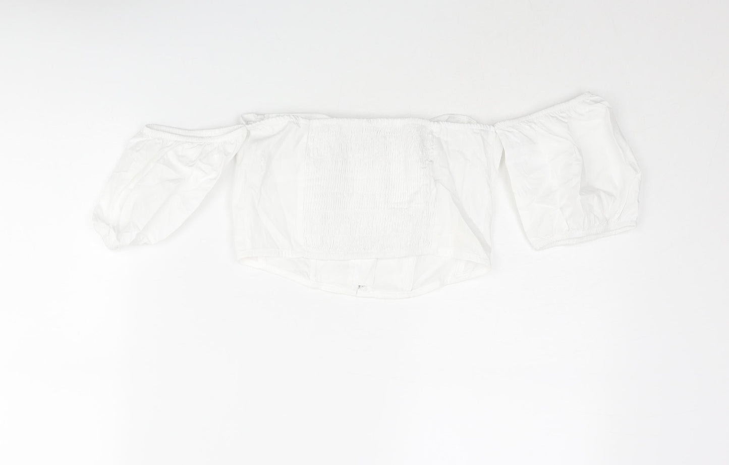 Womens UK Size S Stradivarius White Cropped Blouse