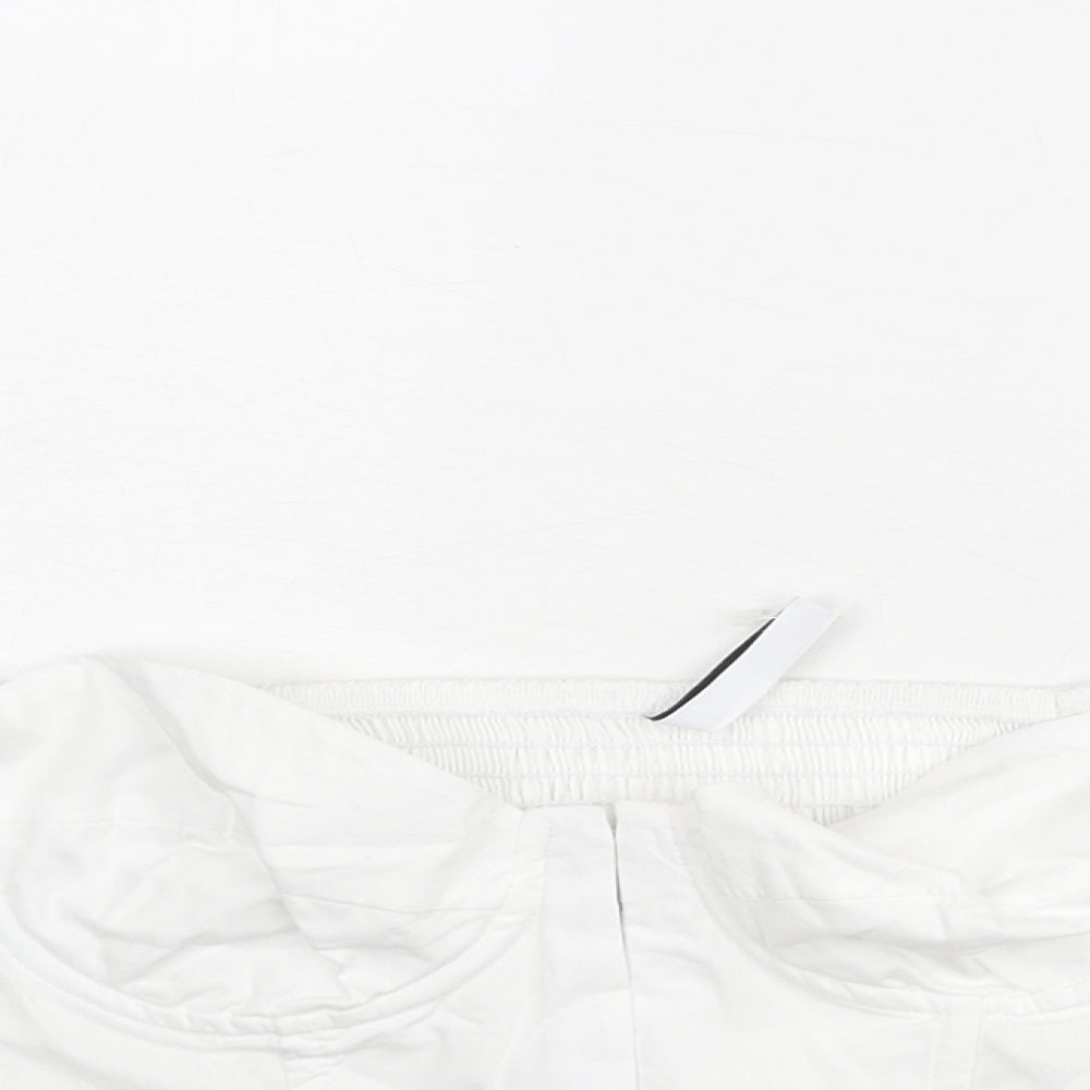 Womens UK Size S Stradivarius White Cropped Blouse