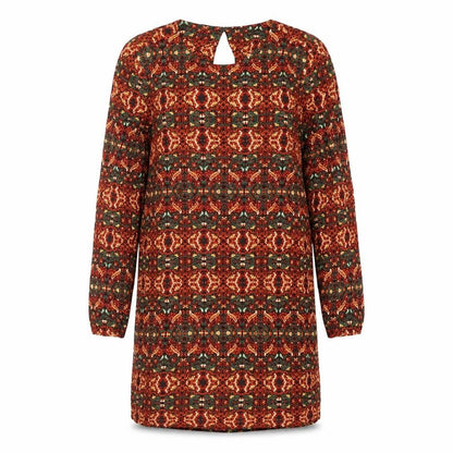 H&M Womens Multicoloured Geometric Viscose Shift Size 12 Round Neck Button