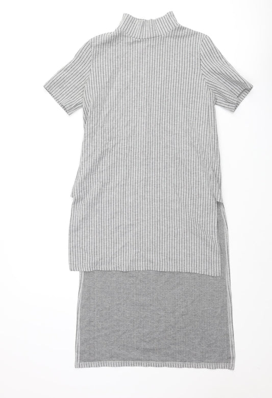 Womens UK Size S Zara Grey Tunic Blouse