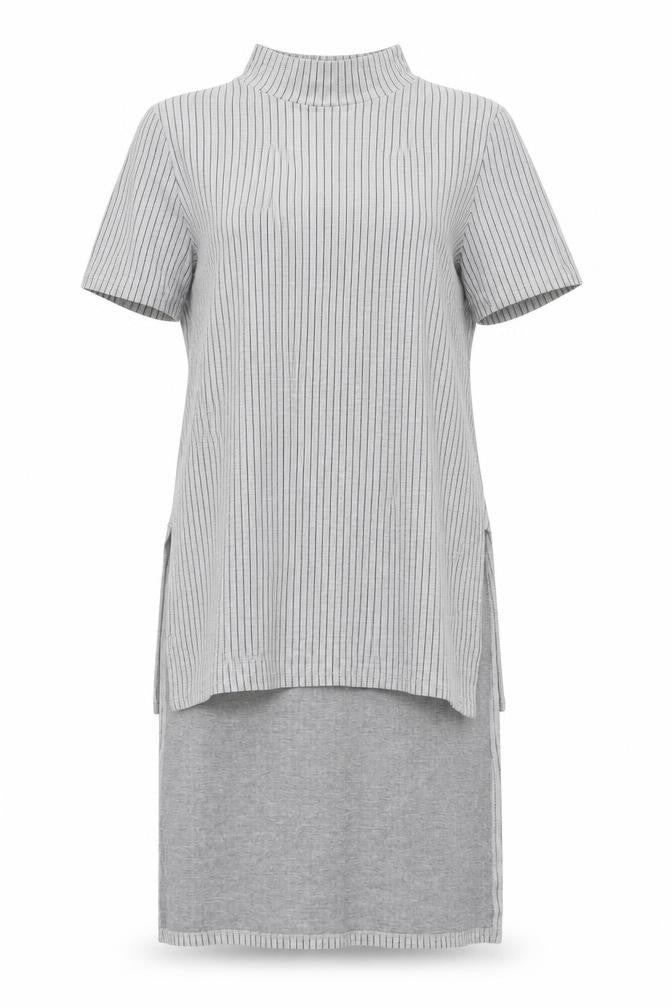Womens UK Size S Zara Grey Tunic Blouse