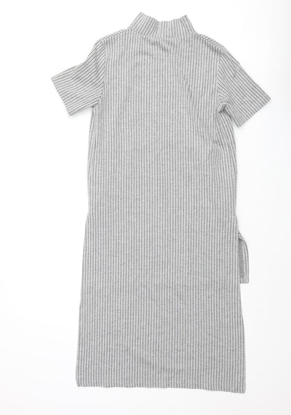 Womens UK Size S Zara Grey Tunic Blouse