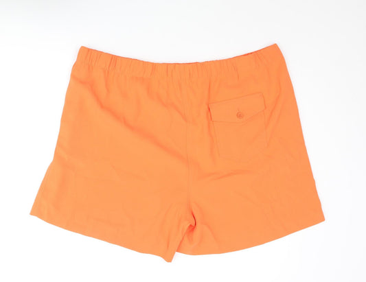 Marks and Spencer Womens Orange Polyester Basic Shorts Size 24 L4 in Regular Pull On