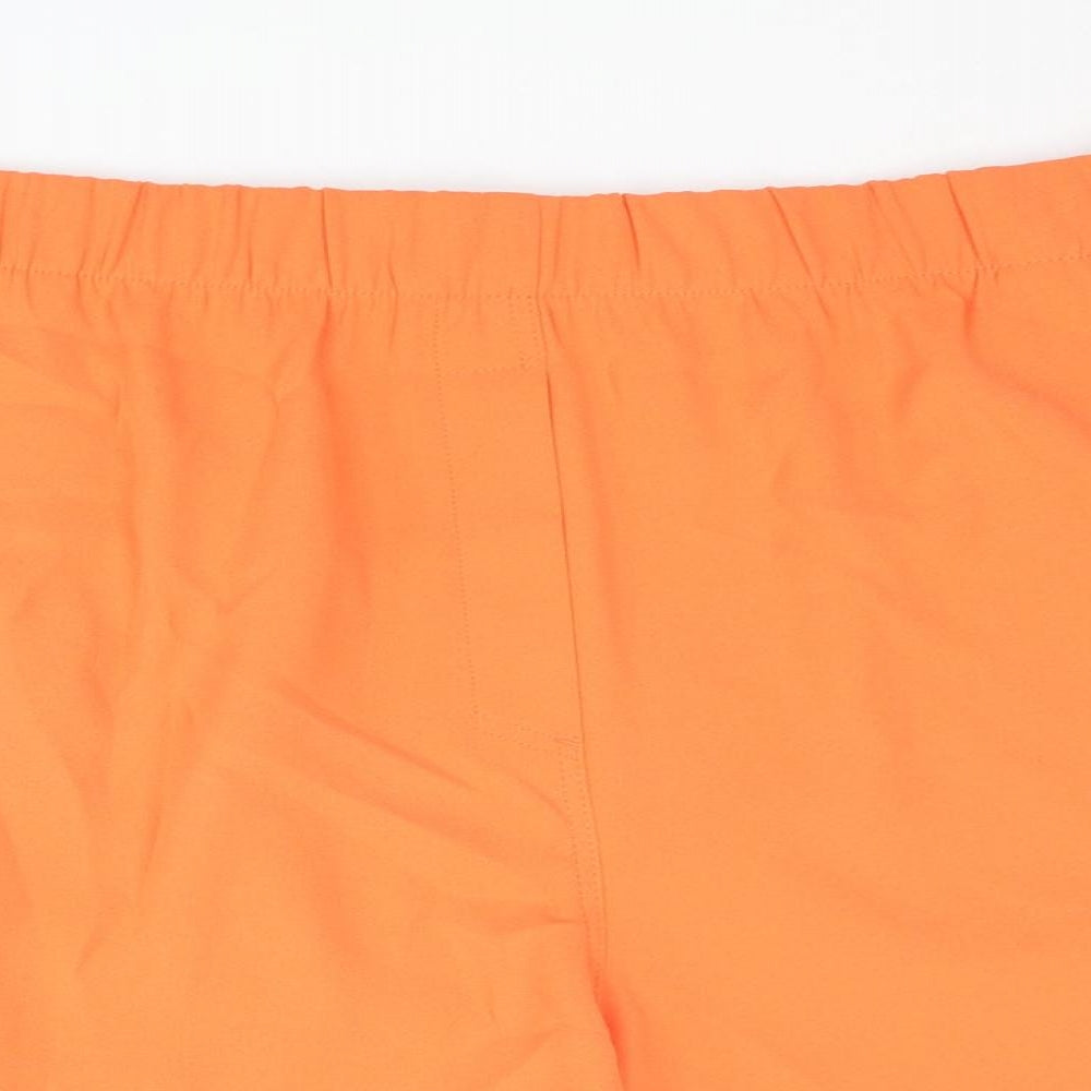 Marks and Spencer Womens Orange Polyester Basic Shorts Size 24 L4 in Regular Pull On