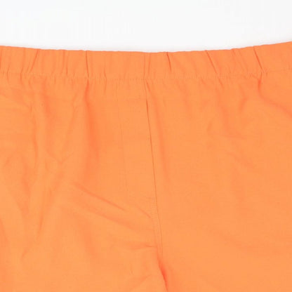 Marks and Spencer Womens Orange Polyester Basic Shorts Size 24 L4 in Regular Pull On