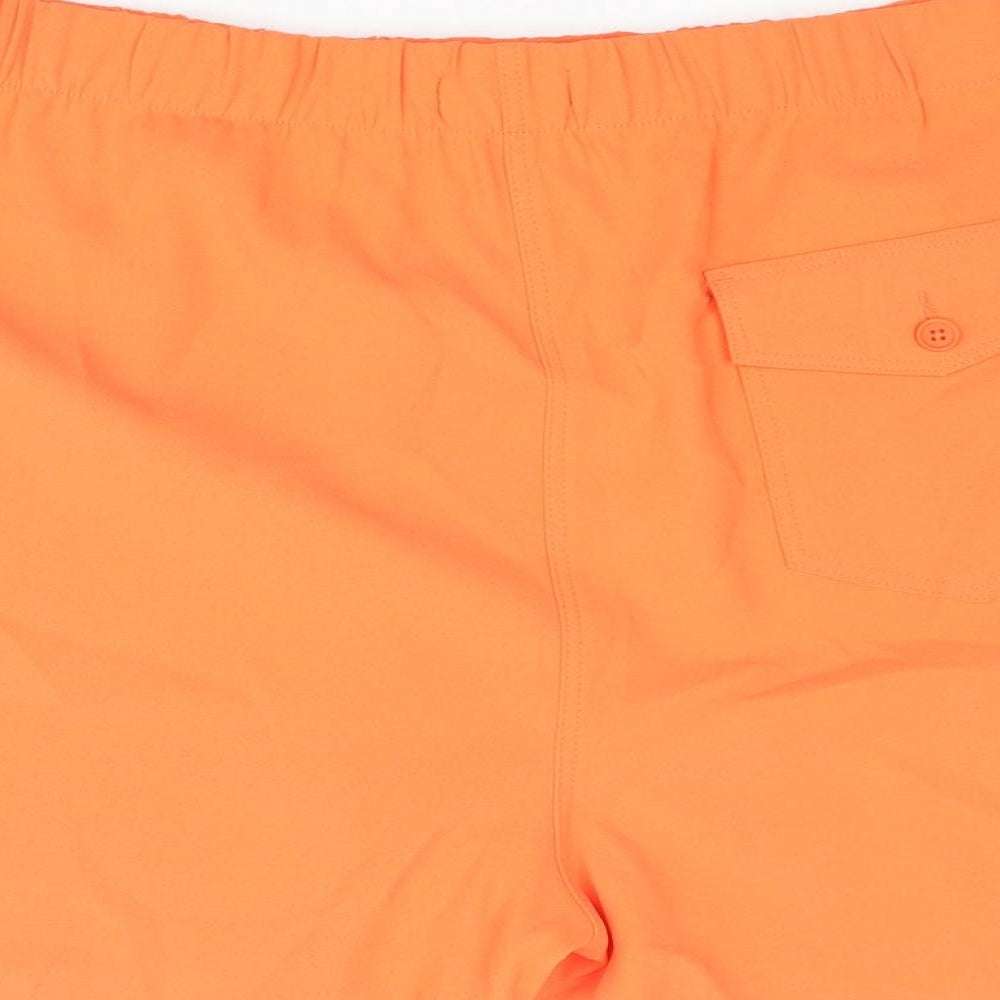 Marks and Spencer Womens Orange Polyester Basic Shorts Size 24 L4 in Regular Pull On