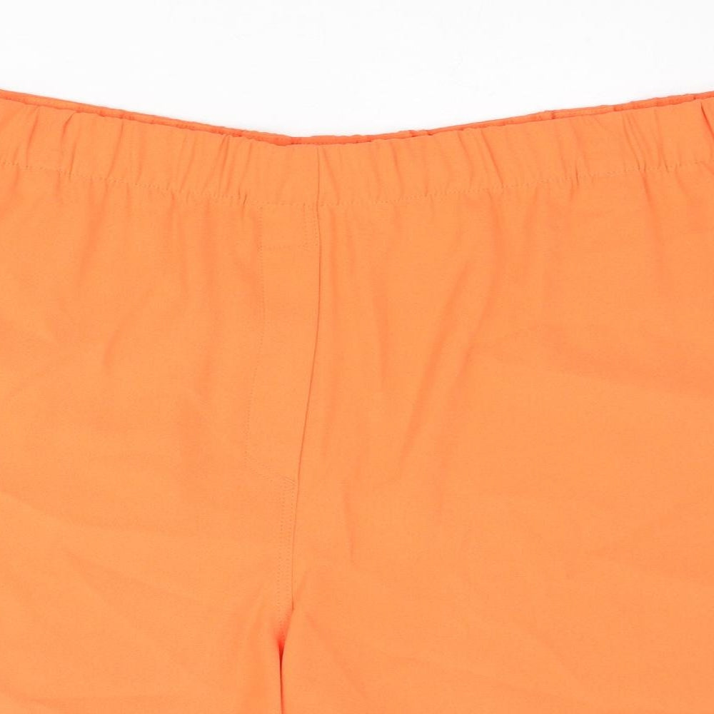 Marks and Spencer Womens Orange Polyester Basic Shorts Size 24 L5 in Regular Pull On