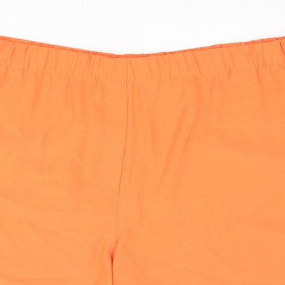 Marks and Spencer Womens Orange Polyester Basic Shorts Size 24 L5 in Regular Pull On