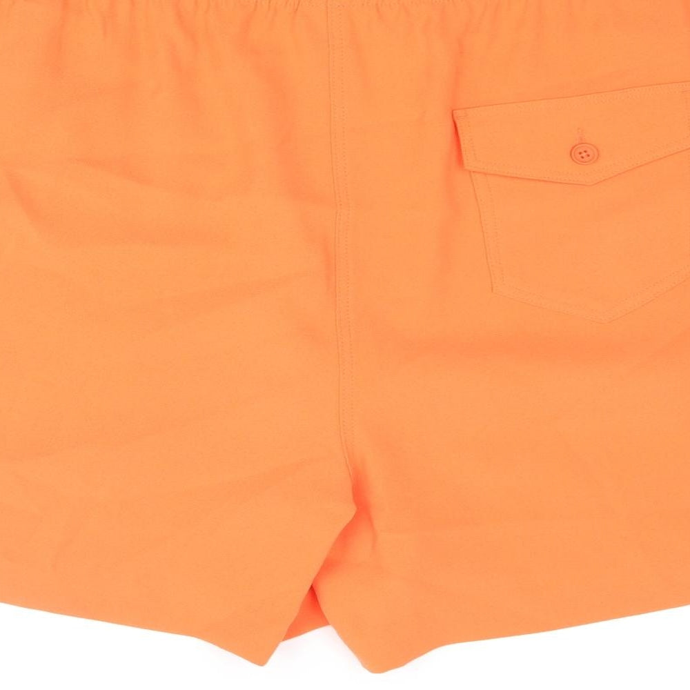 Marks and Spencer Womens Orange Polyester Basic Shorts Size 24 L5 in Regular Pull On