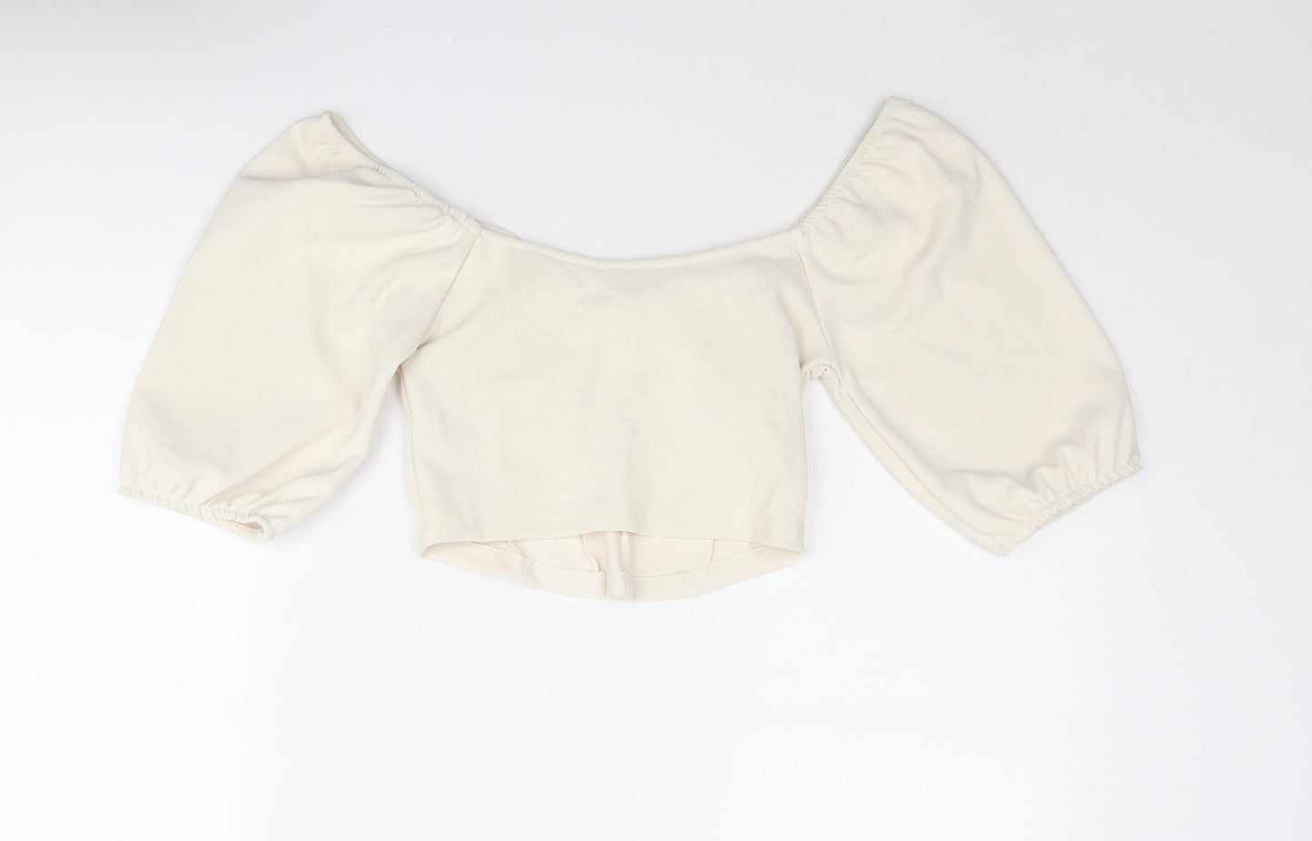 Womens UK Size S Zara Ivory Cropped Blouse