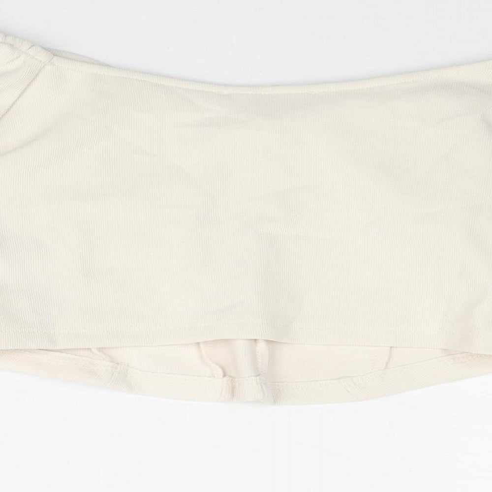 Womens UK Size S Zara Ivory Cropped Blouse