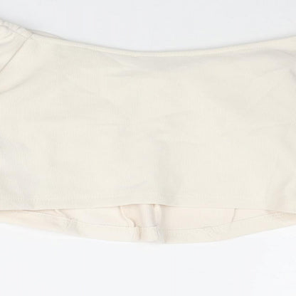 Womens UK Size S Zara Ivory Cropped Blouse