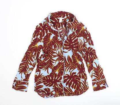 Womens UK Size 4 H&M Red Basic Button-Up