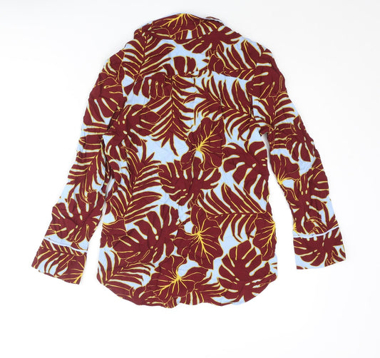 Womens UK Size 4 H&M Red Basic Button-Up