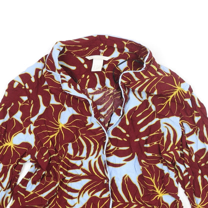 Womens UK Size 4 H&M Red Basic Button-Up