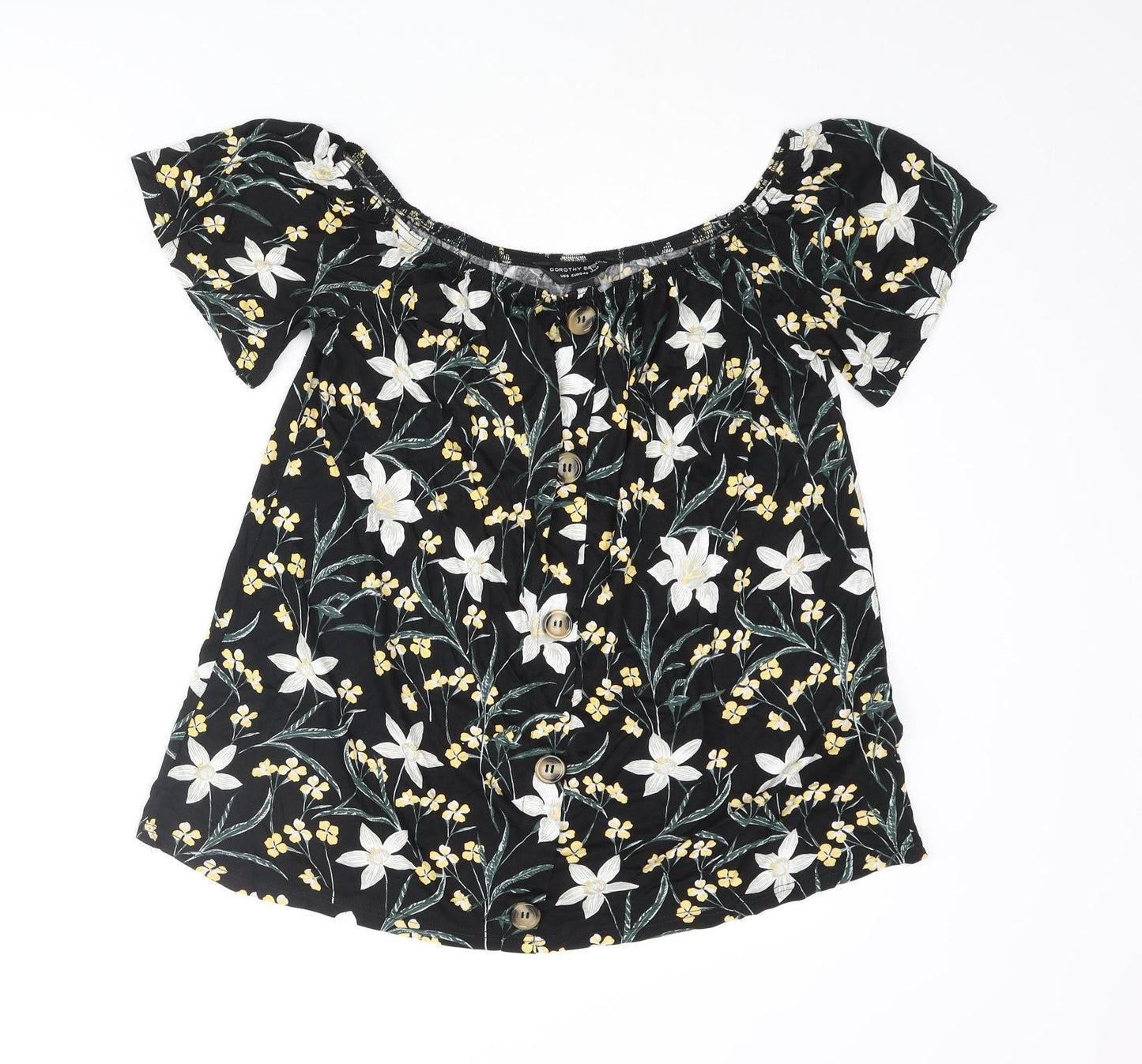 Womens UK Size 12 Dorothy Perkins Black Basic Blouse