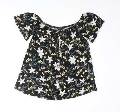 Womens UK Size 12 Dorothy Perkins Black Basic Blouse