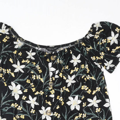Womens UK Size 12 Dorothy Perkins Black Basic Blouse