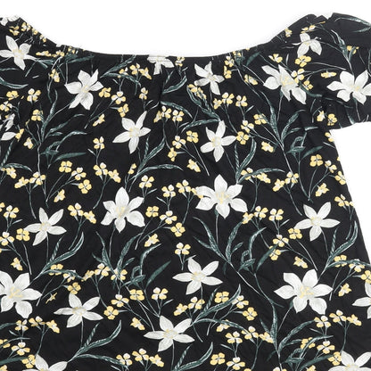 Womens UK Size 12 Dorothy Perkins Black Basic Blouse