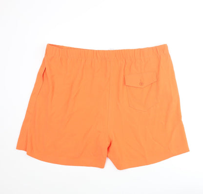 Marks and Spencer Womens Orange Polyester Basic Shorts Size 24 L5 in Regular Pull On