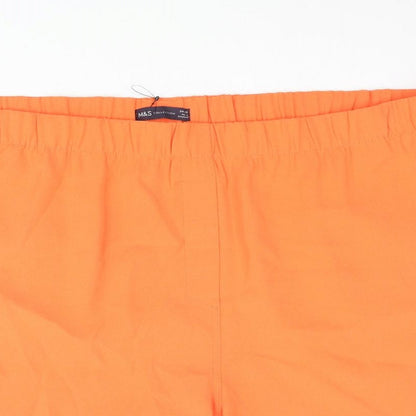 Marks and Spencer Womens Orange Polyester Basic Shorts Size 24 L5 in Regular Pull On