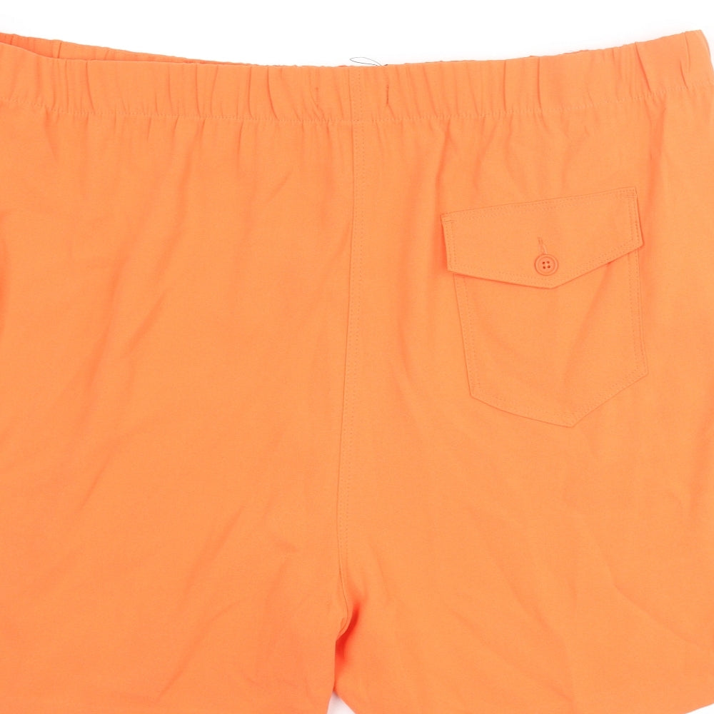Marks and Spencer Womens Orange Polyester Basic Shorts Size 24 L5 in Regular Pull On