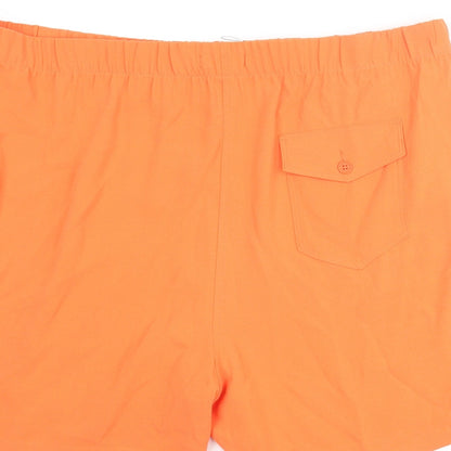 Marks and Spencer Womens Orange Polyester Basic Shorts Size 24 L5 in Regular Pull On